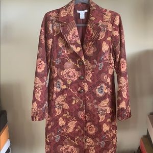 CABI Jacobean Floral Brocade Fitted Coat